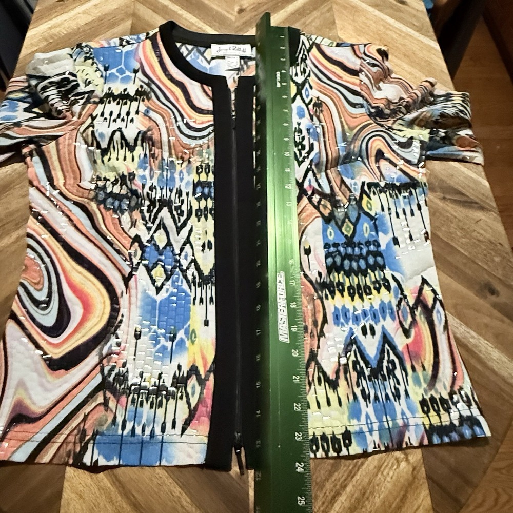 Colorful Zippered Patterned Women's Jacket - Picture 7 of 9